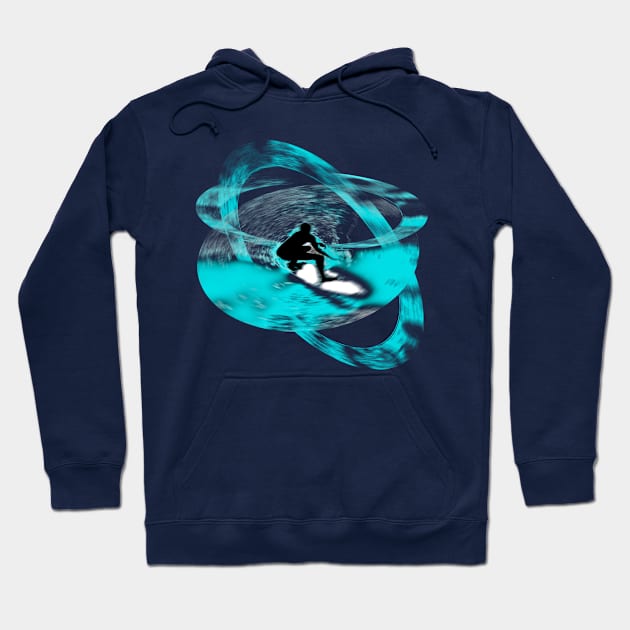 Surf Drop Space Surfer Hoodie by KZK101